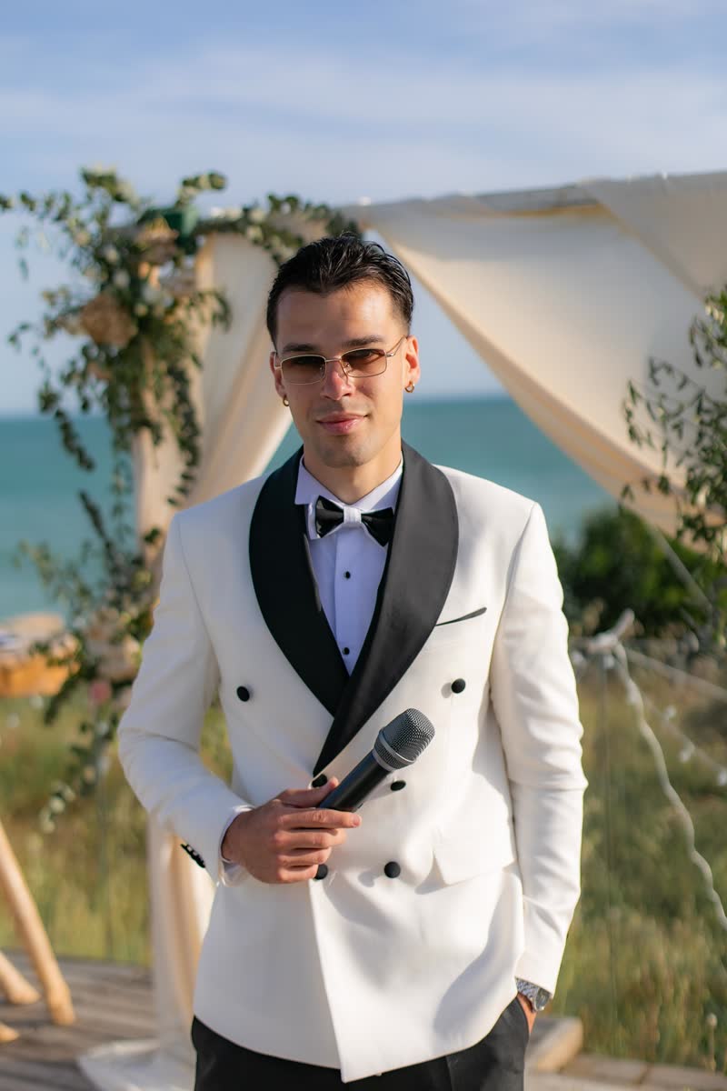 Portrait of Vova before an outdoor wedding ceremony